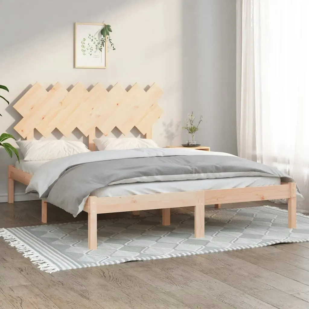 Bed Frame 153x203 cm Queen Size Solid Wood 3104873