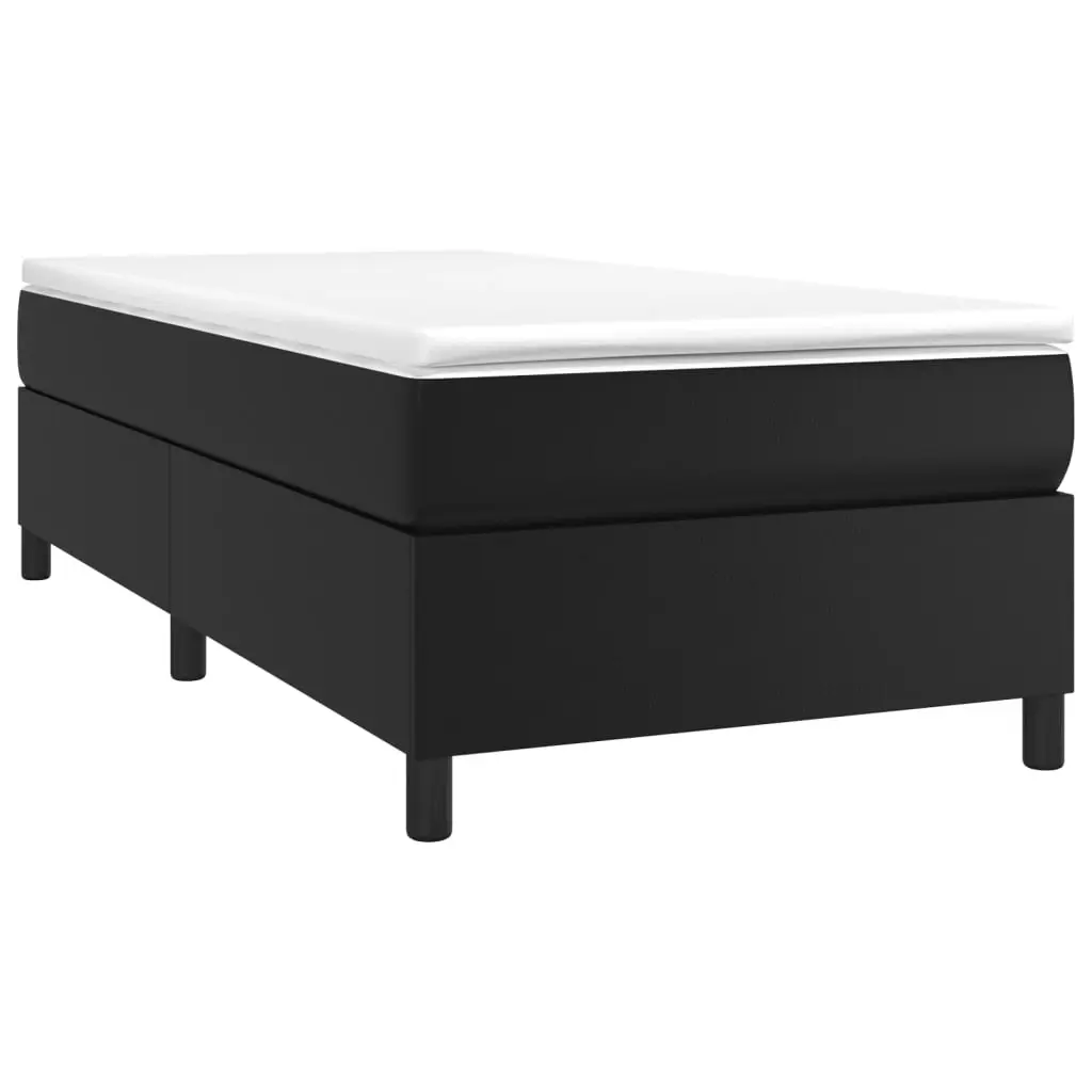 Bed Frame Black 106x203 cm King Single Size Faux Leather 3121083