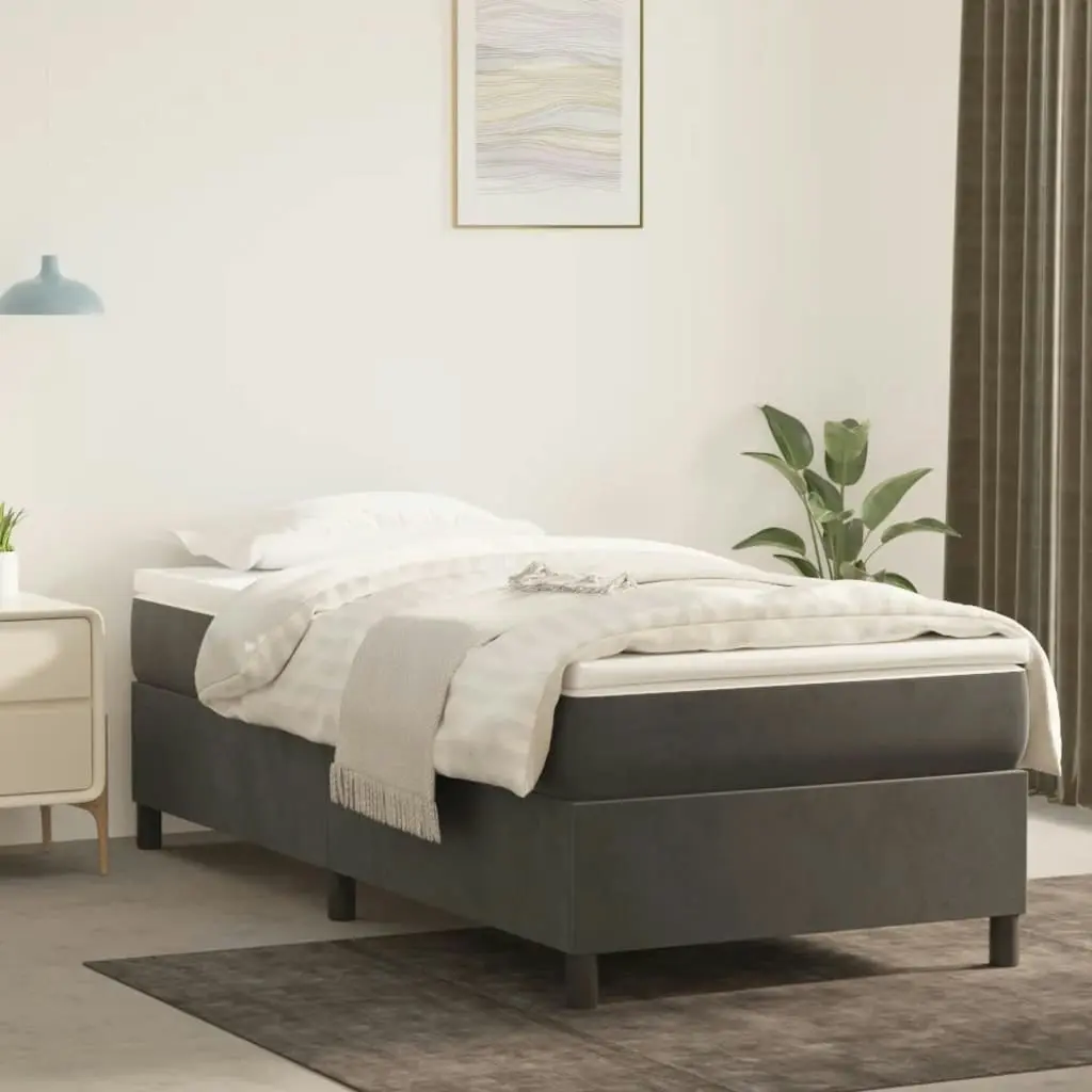 Bed Frame without Mattress Dark Grey King Single Velvet 3121162