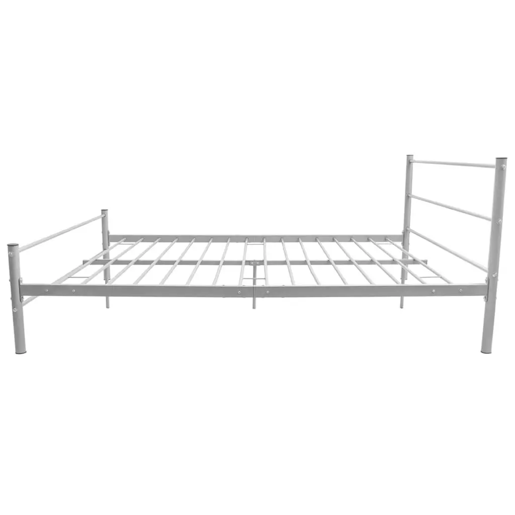 Bed Frame Grey Metal Double Size 247483