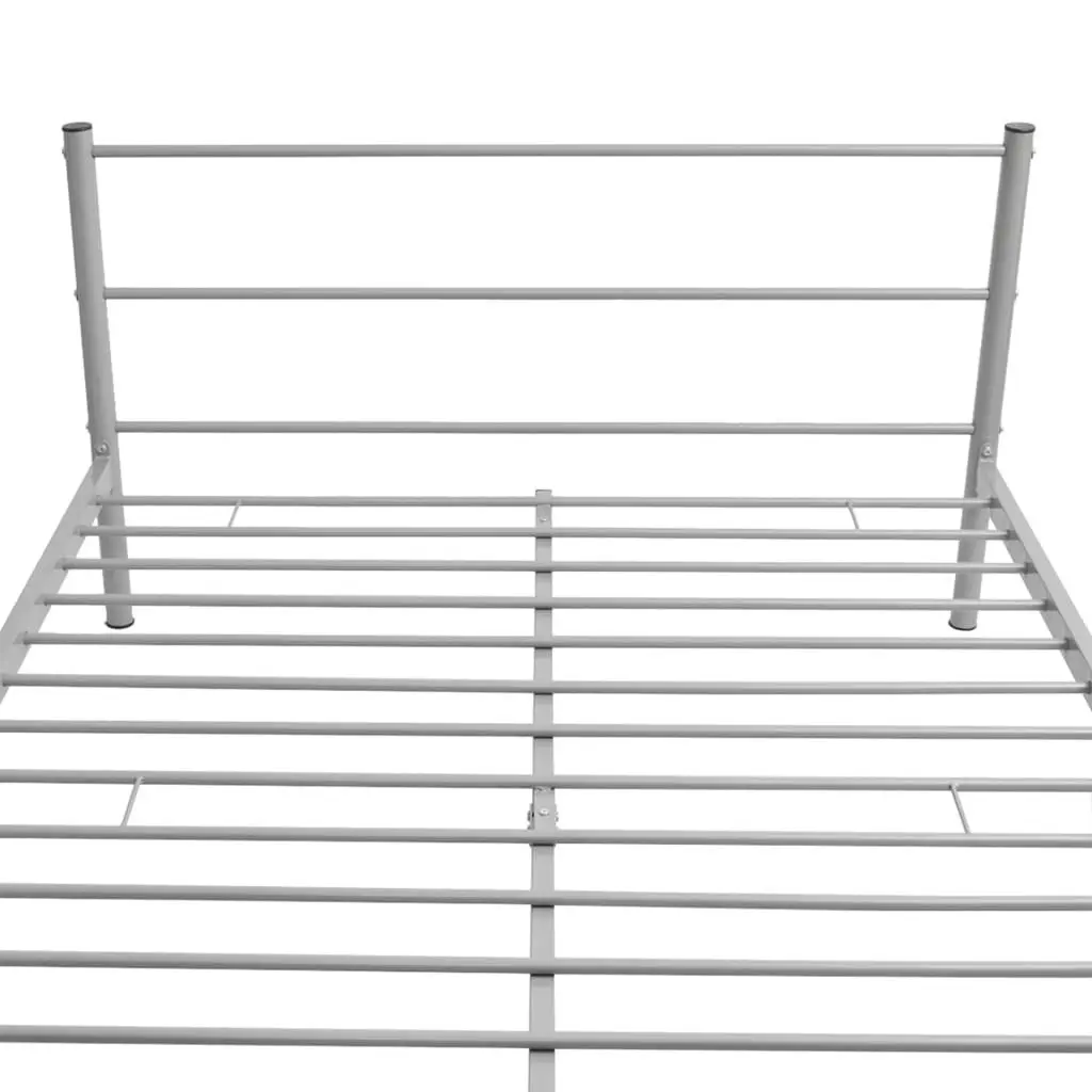 Bed Frame Grey Metal Double Size 247483