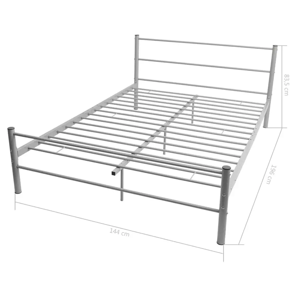 Bed Frame Grey Metal Double Size 247483