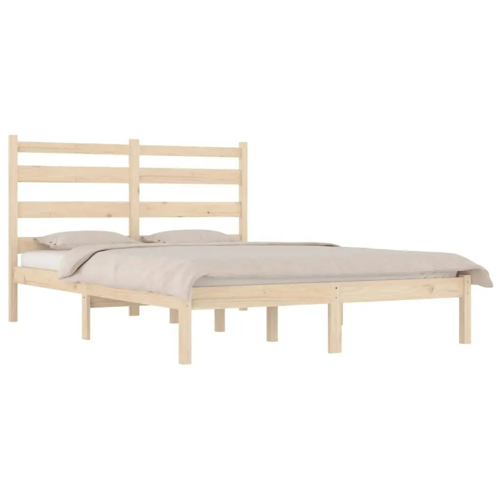 Bed Frame Solid Wood Pine 153x203 cm Queen Size 3103653