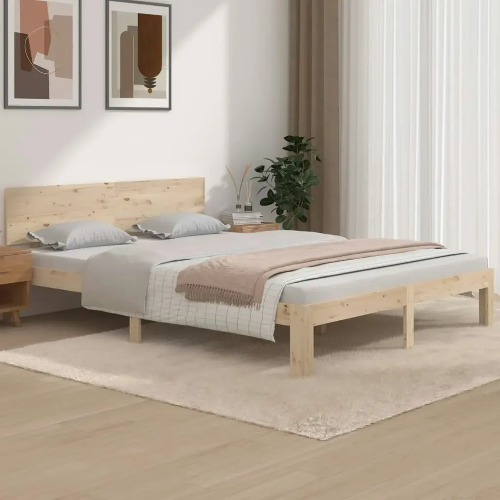 Bed Frame Solid Wood 153x203 cm Queen Size 810500