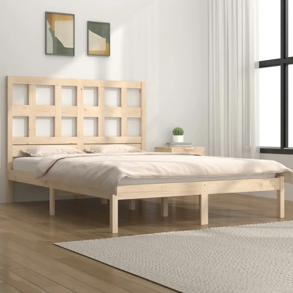 Bed Frame without Mattress 135x190 cm Solid Wood Pine 3104453