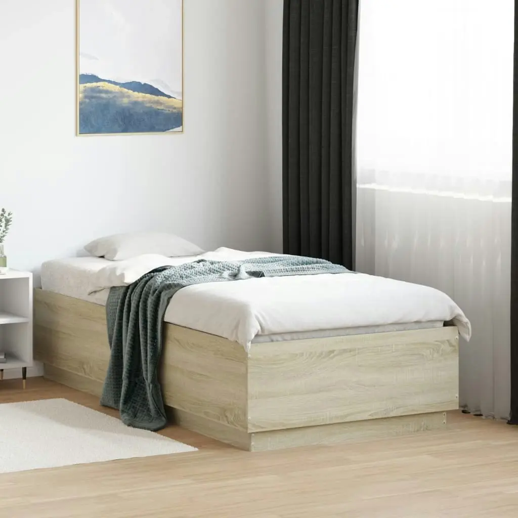 Bed Frame Sonoma Oak 90x190 cm Engineered Wood 3209753