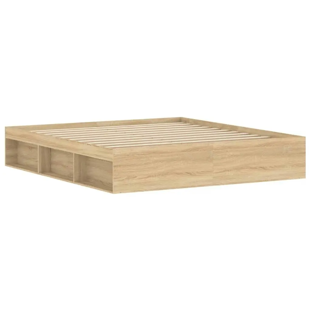 Bed Frame Sonoma Oak 183x203 cm King Size 3203882