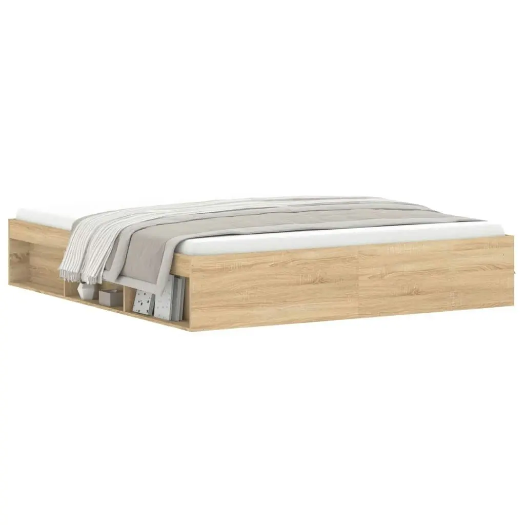 Bed Frame Sonoma Oak 183x203 cm King Size 3203882