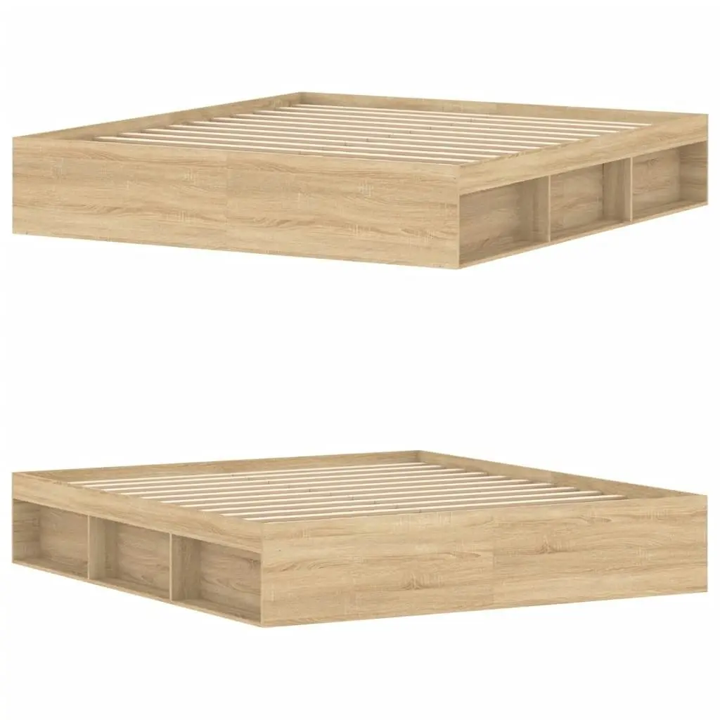 Bed Frame Sonoma Oak 183x203 cm King Size 3203882