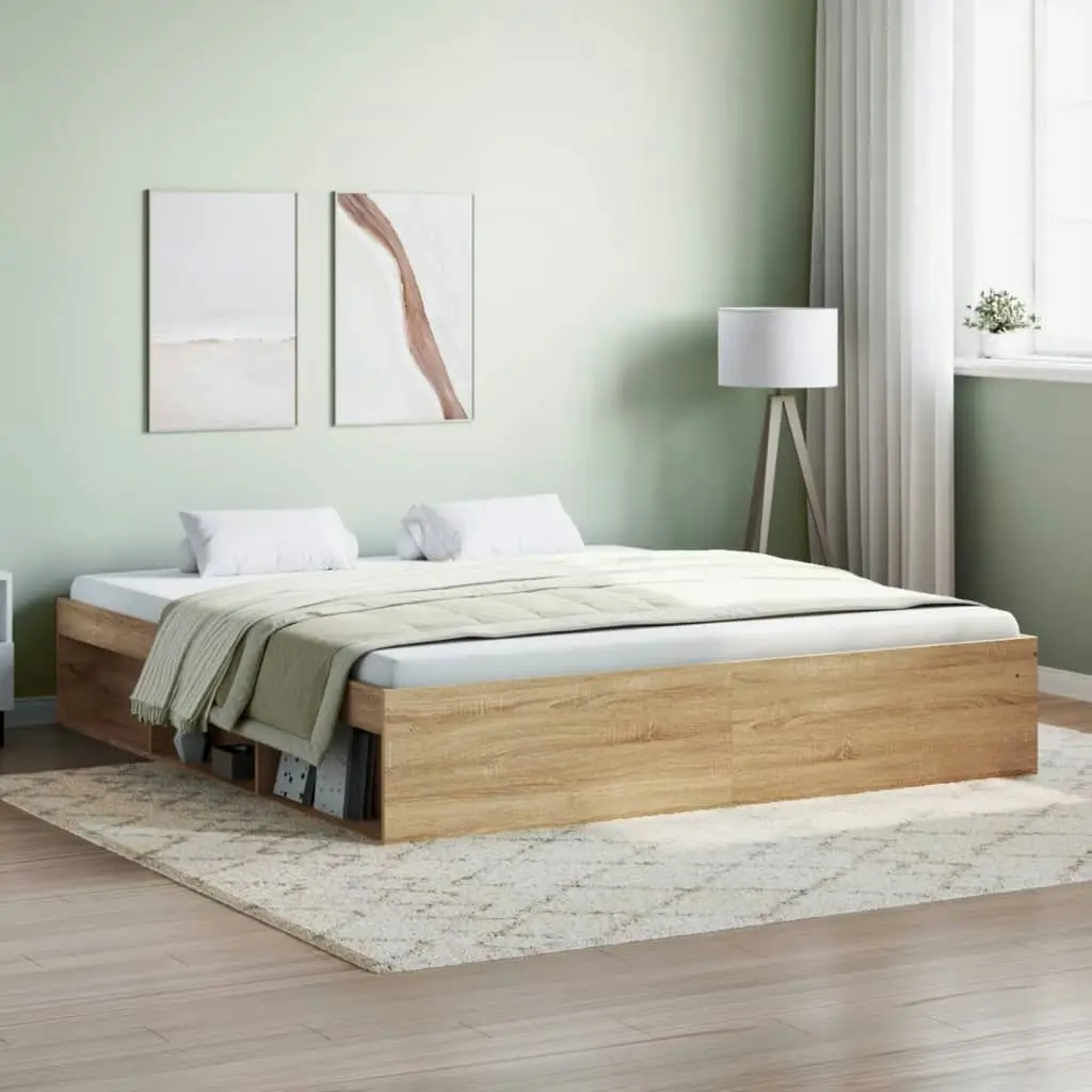 Bed Frame Sonoma Oak 183x203 cm King Size 3203882