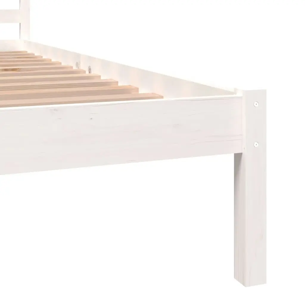 Bed Frame Solid Wood Pine 92x187 cm Single Size White 810396