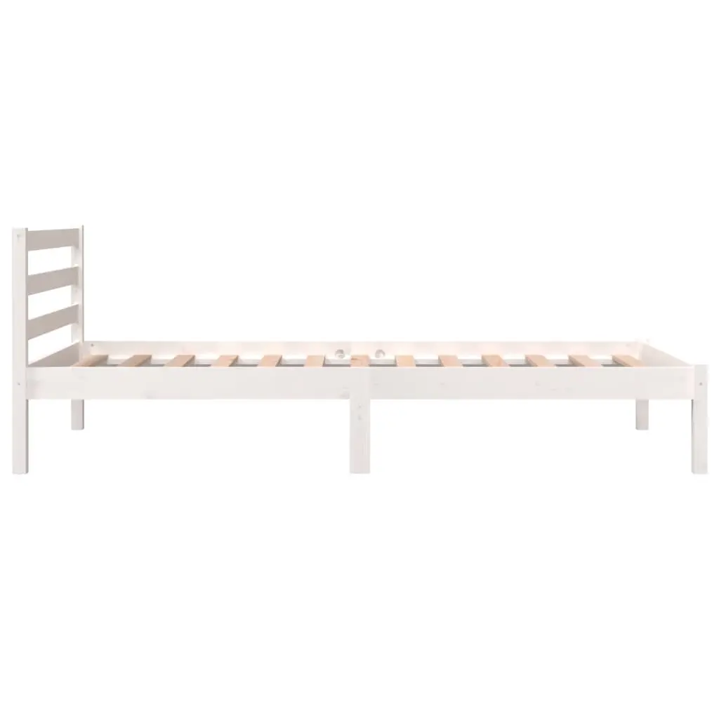 Bed Frame Solid Wood Pine 92x187 cm Single Size White 810396