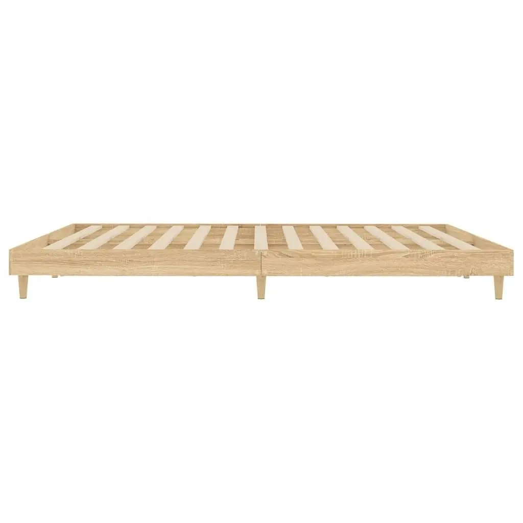 Bed Frame Sonoma Oak 183x203 cm King Size Engineered Wood 832016