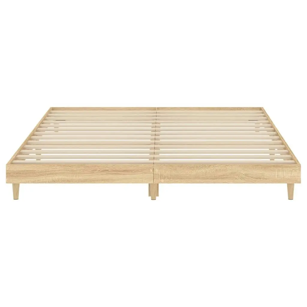 Bed Frame Sonoma Oak 183x203 cm King Size Engineered Wood 832016