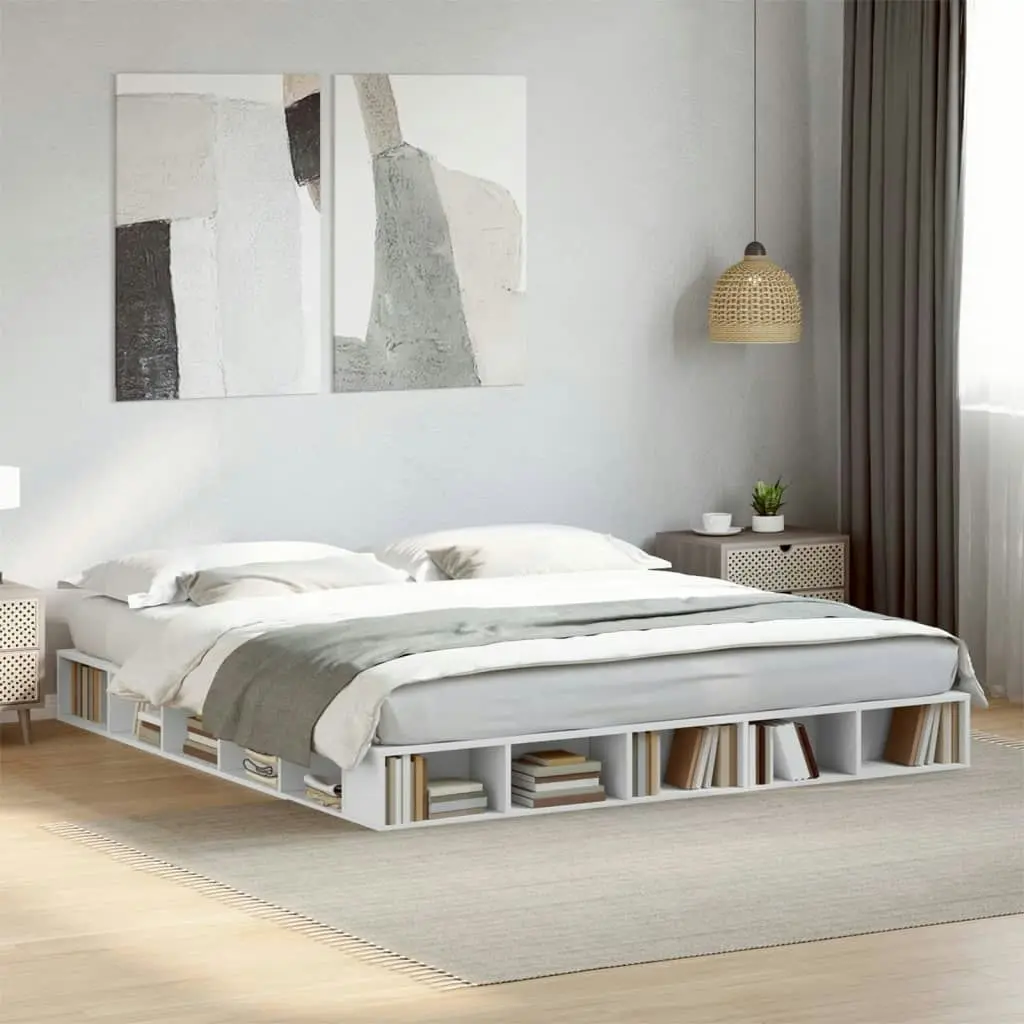 Bed Frame White 180x200 cm Engineered Wood 3280454