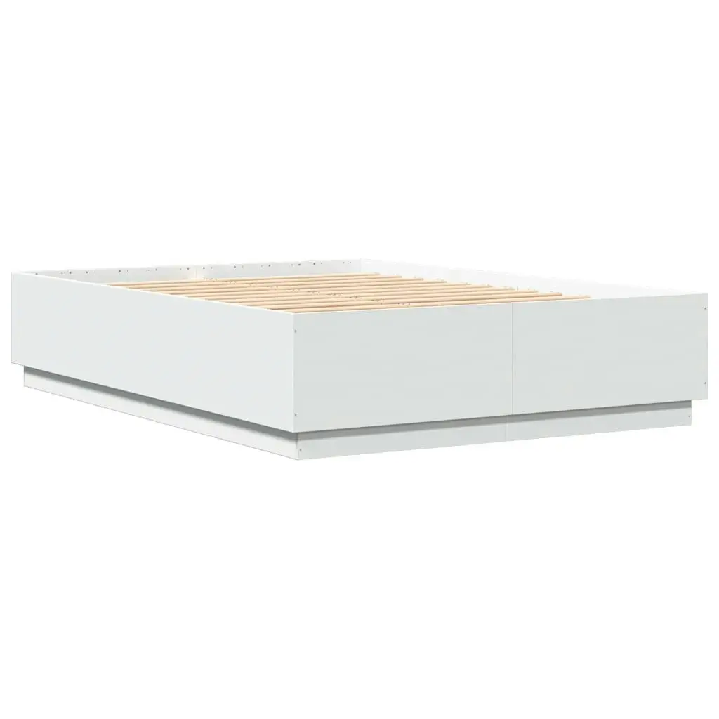 Bed Frame White 150x200 cm Engineered Wood 3209695