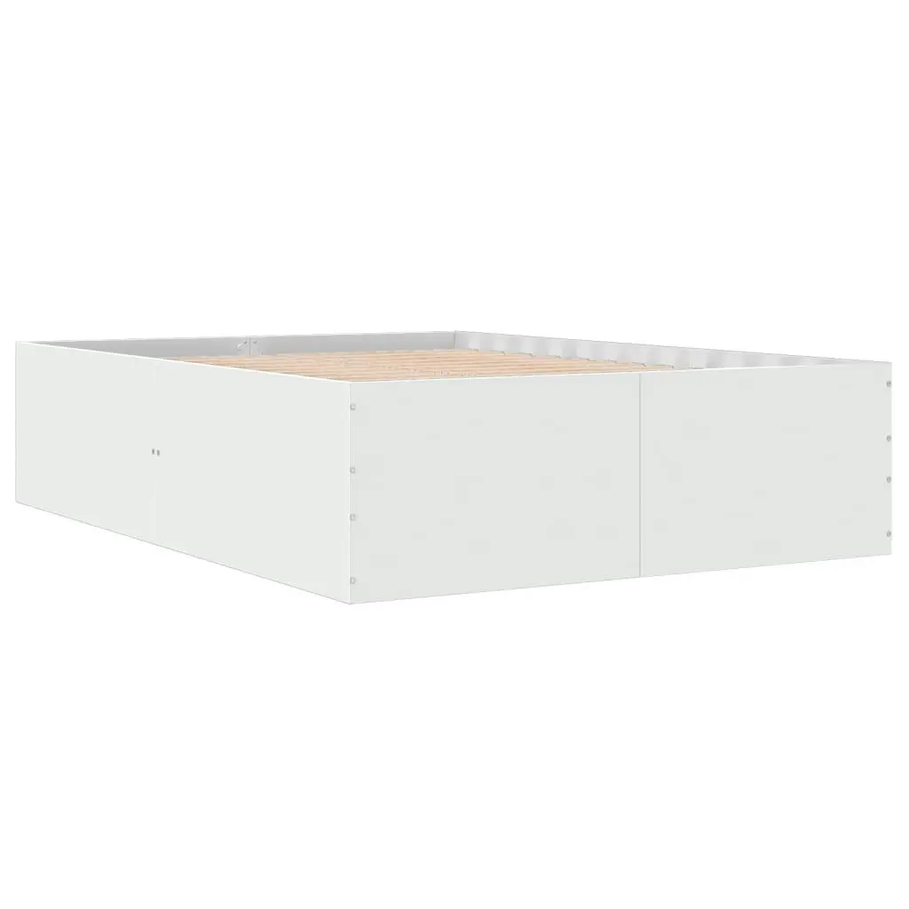 Bed Frame White 135x190 cm Engineered Wood 3280944