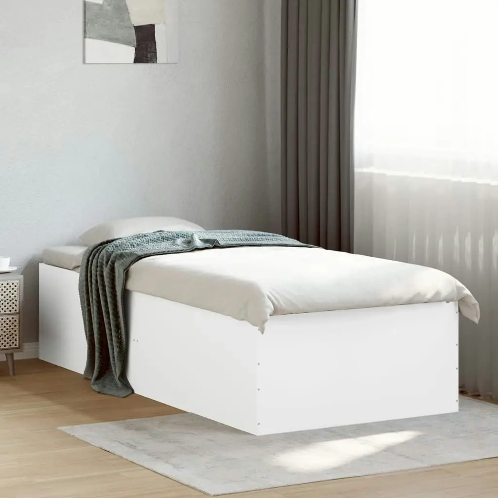 Bed Frame White 90x190 cm Engineered Wood 3280972