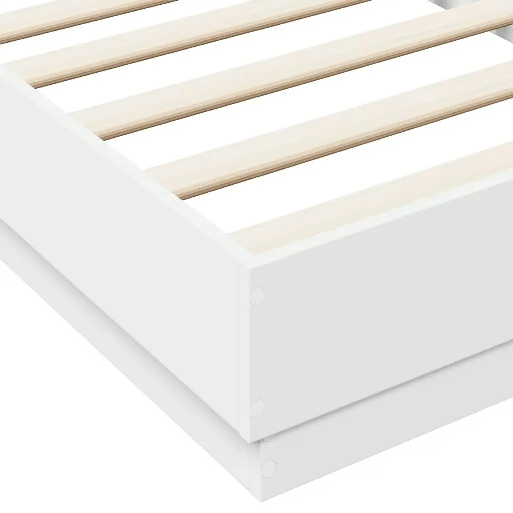 Bed Frame without Mattress White 90x190 cm Engineered Wood 839630