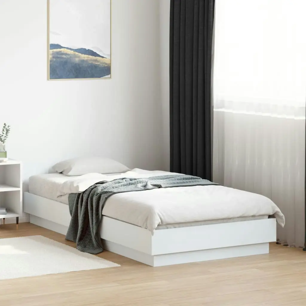 Bed Frame without Mattress White 90x190 cm Engineered Wood 839630