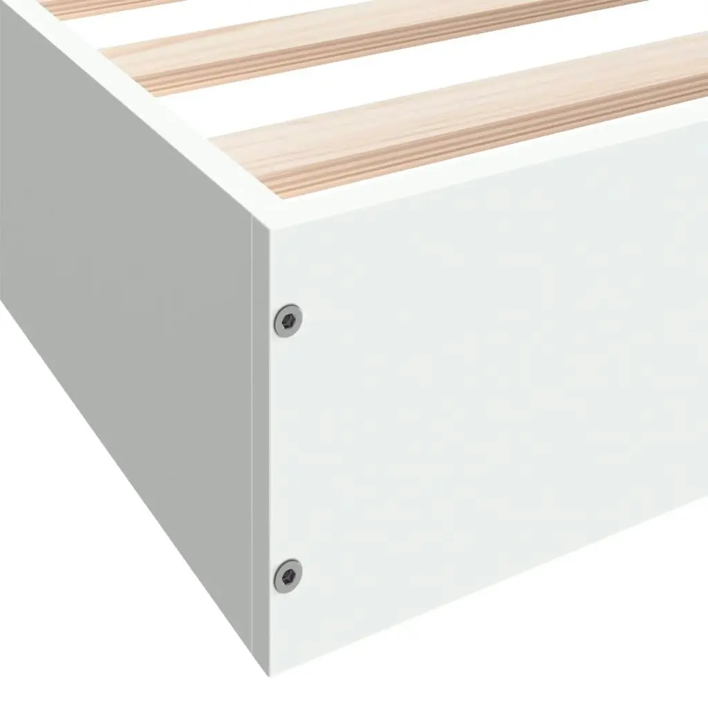 Bed Frame White 183x203 cm King Size Engineered Wood 842000