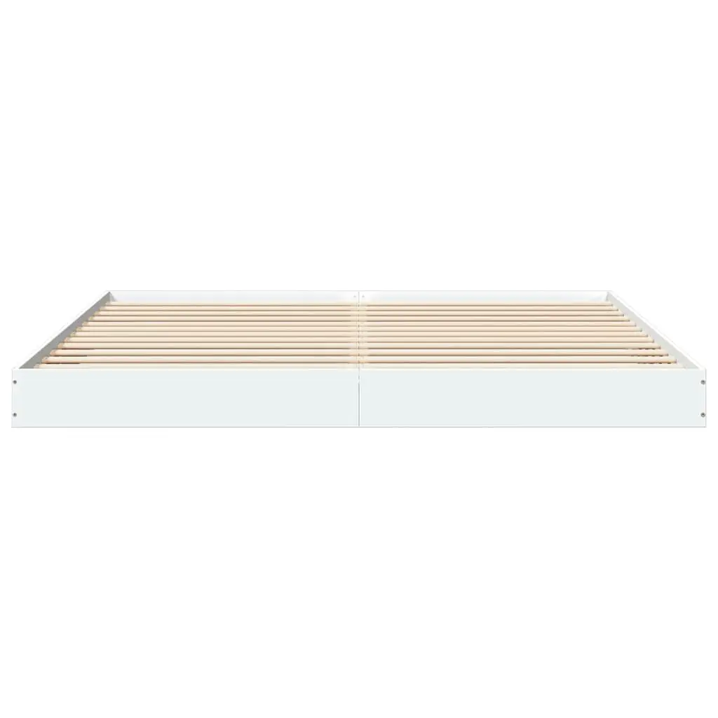 Bed Frame White 183x203 cm King Size Engineered Wood 842000