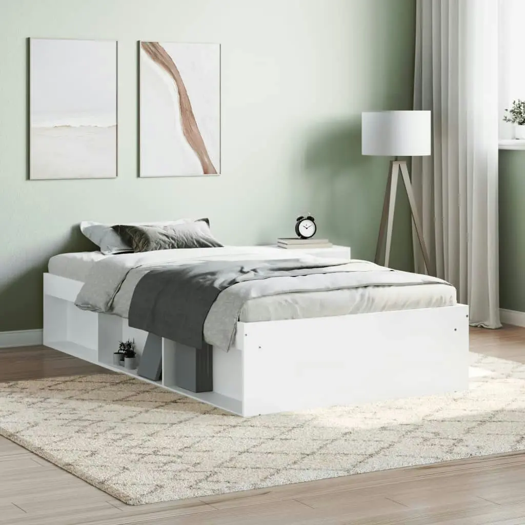 Bed Frame White 92x187 cm Single Size 3203838