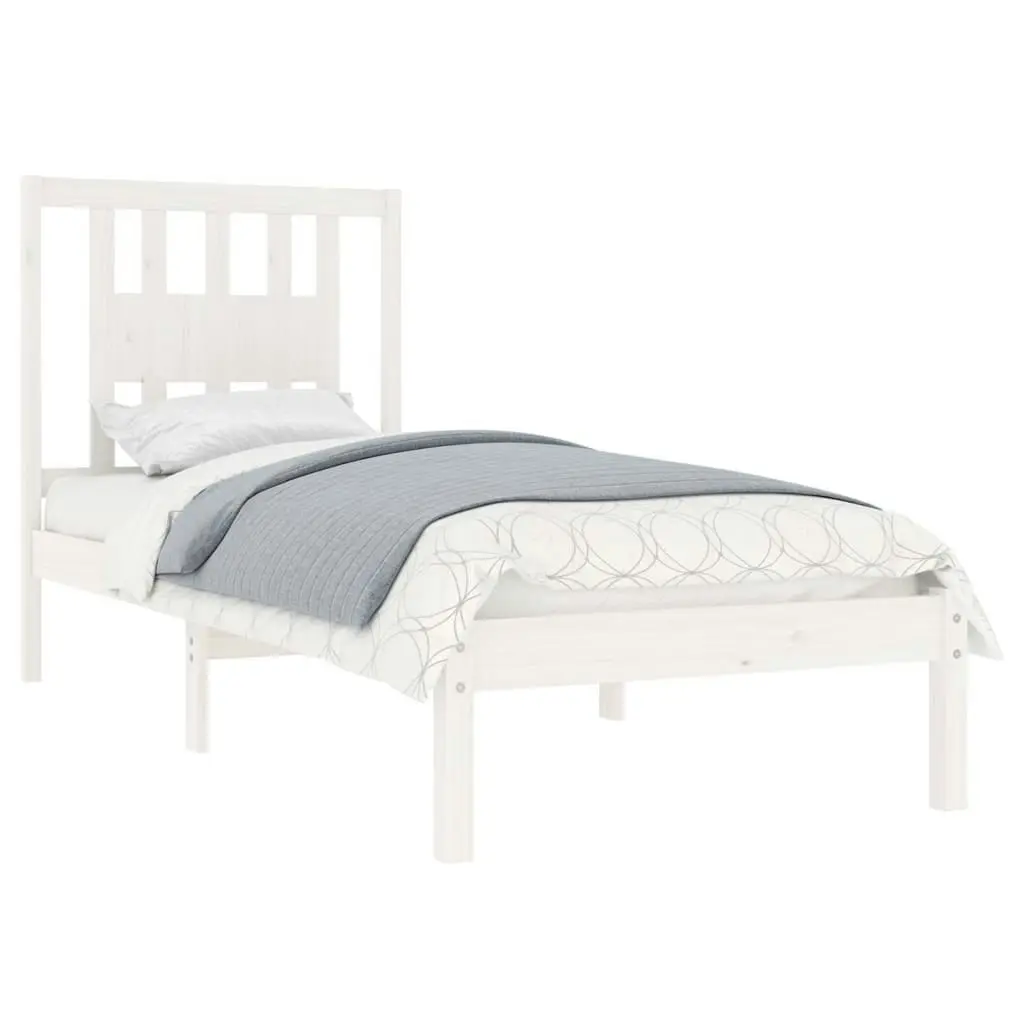 Bed Frame without Mattress White Solid Wood 90x190 cm 3104029