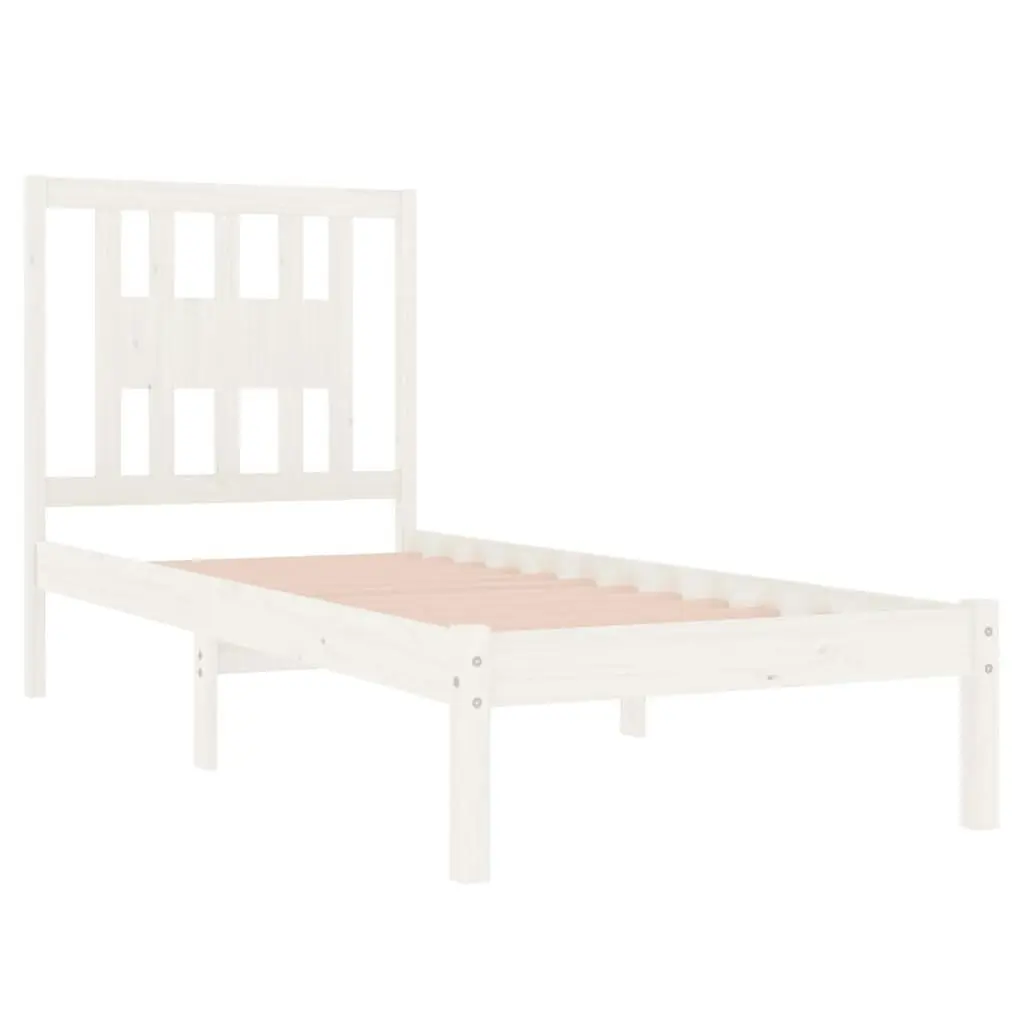 Bed Frame without Mattress White Solid Wood 90x190 cm 3104029