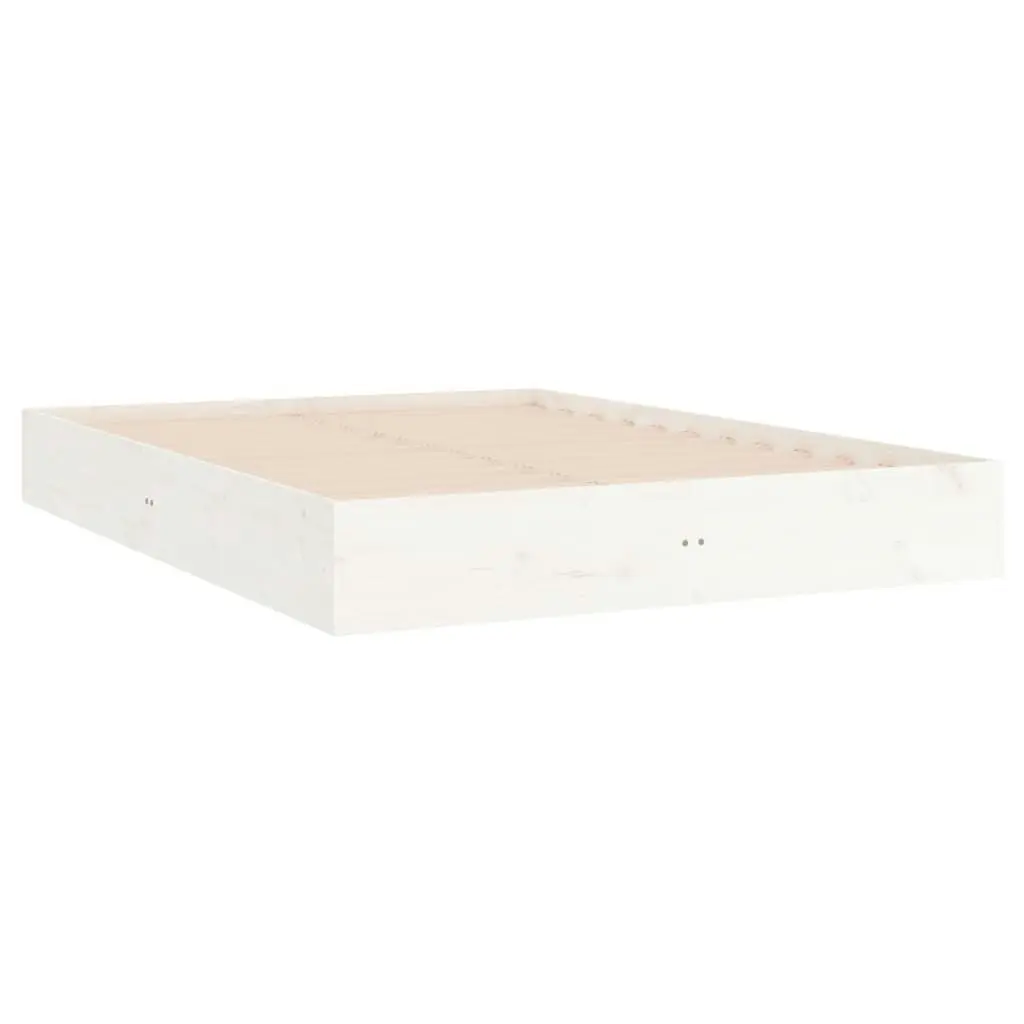 Bed Frame White Solid Wood 183x203 cm King Size 820028