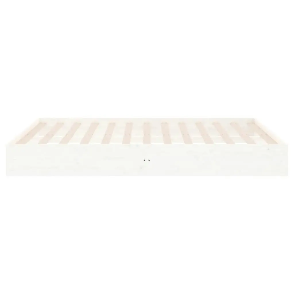 Bed Frame White Solid Wood 183x203 cm King Size 820028