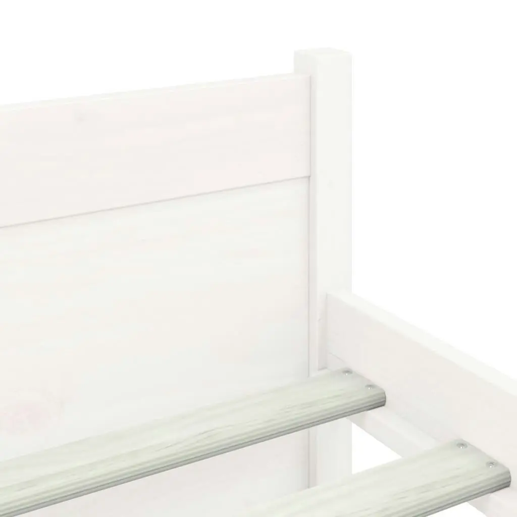 Bed Frame White Solid Wood 153x203 cm Queen Size 815050