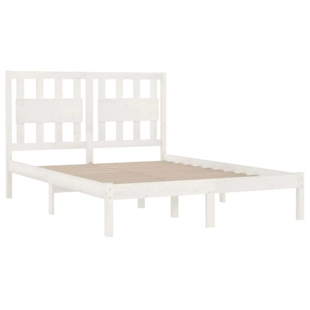 Bed Frame without Mattress White Solid Wood Pine 150x200 cm 3103939