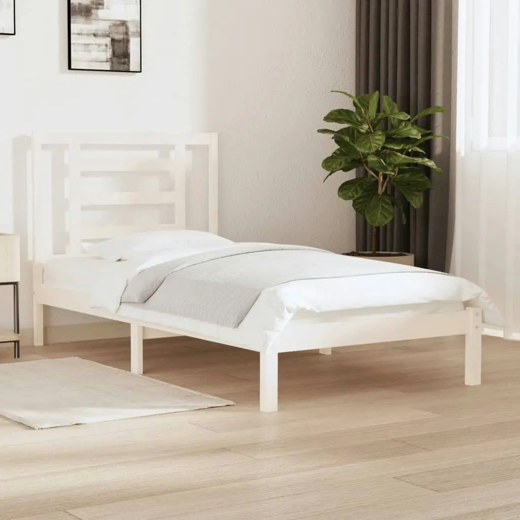 Bed Frame without Mattress White 90x190 cm Solid Wood Pine 3104314