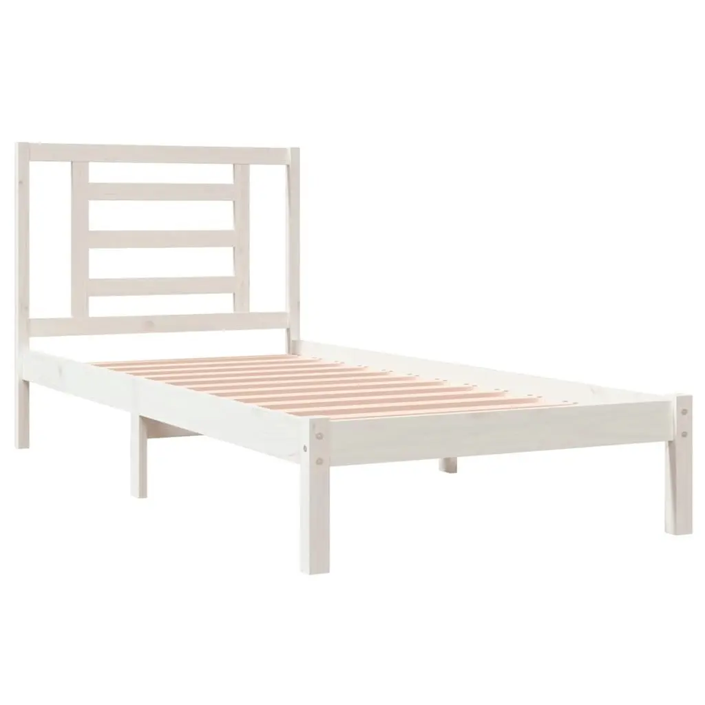 Bed Frame without Mattress White 90x190 cm Solid Wood Pine 3104314