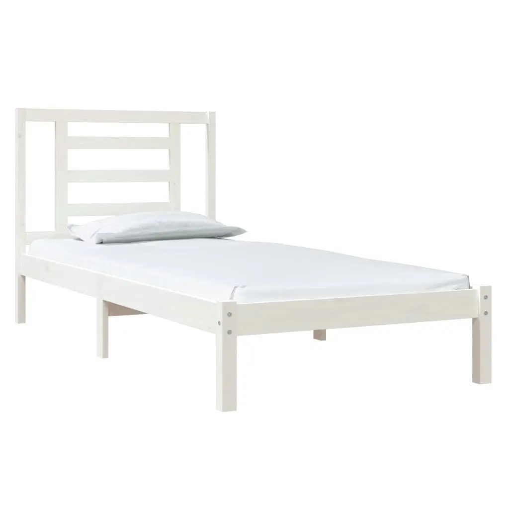 Bed Frame without Mattress White 90x190 cm Solid Wood Pine 3104314