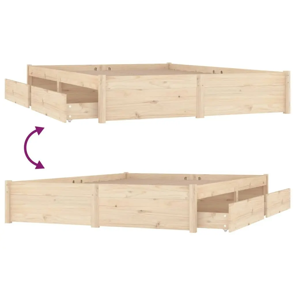 Bed Frame with Drawers 137x187 cm Double Size 3103498