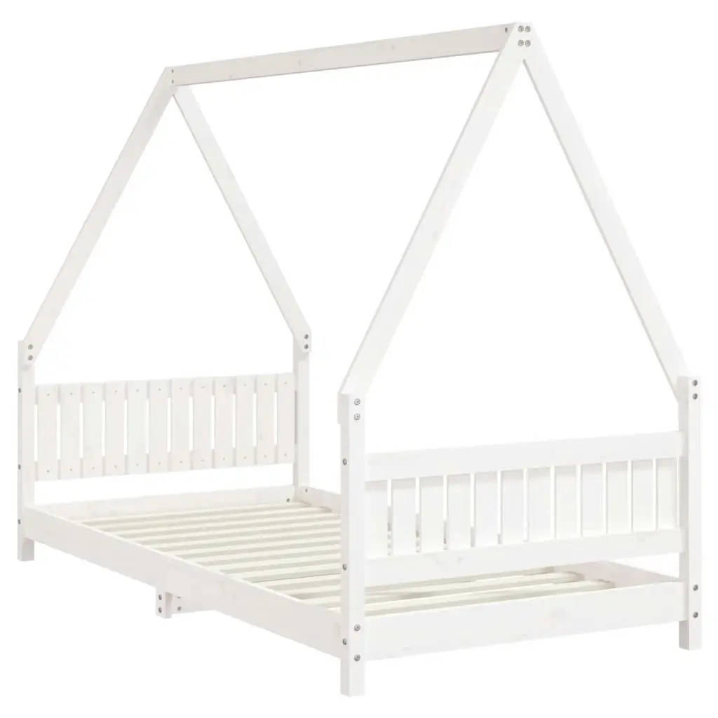 Kids Bed Frame White 90x190 cm Solid Wood Pine 834508