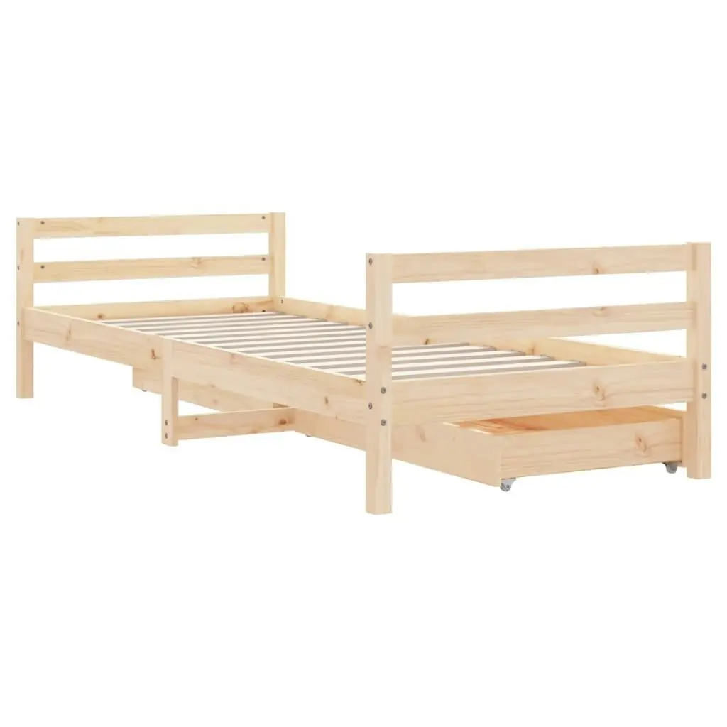 Kids Bed Frame with Drawers 90x190 cm Solid Wood Pine 834447