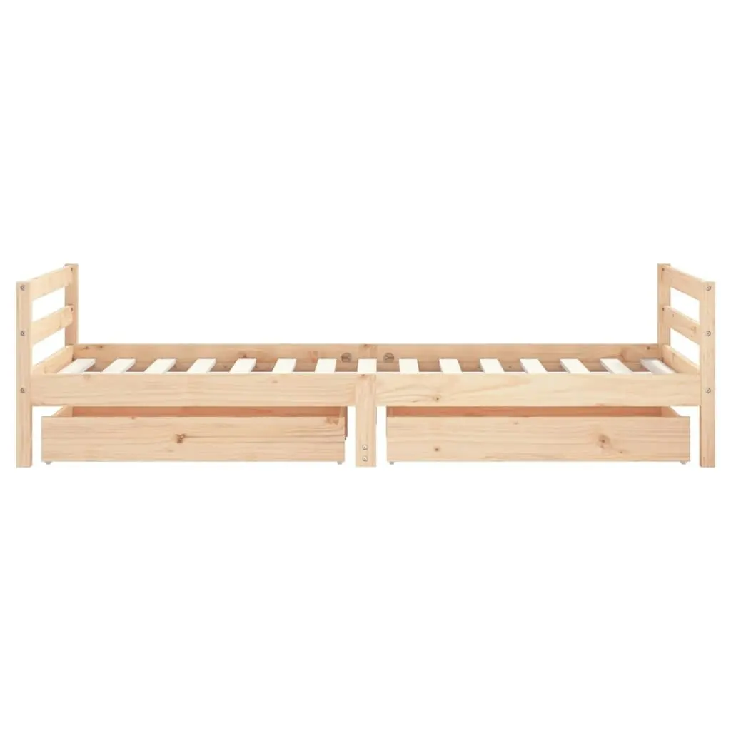 Kids Bed Frame with Drawers 90x190 cm Solid Wood Pine 834447