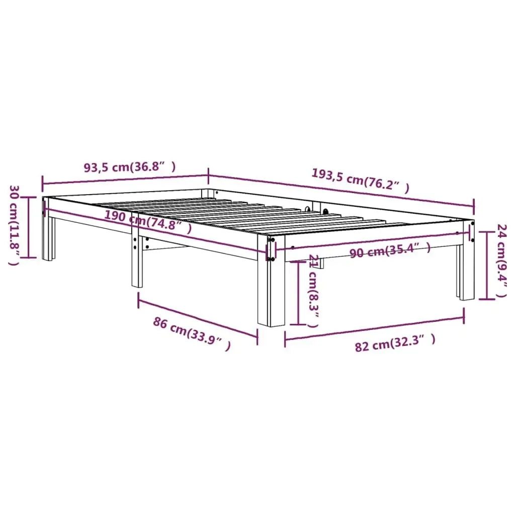 Bed Frame without Mattress 90x190 cm 810330