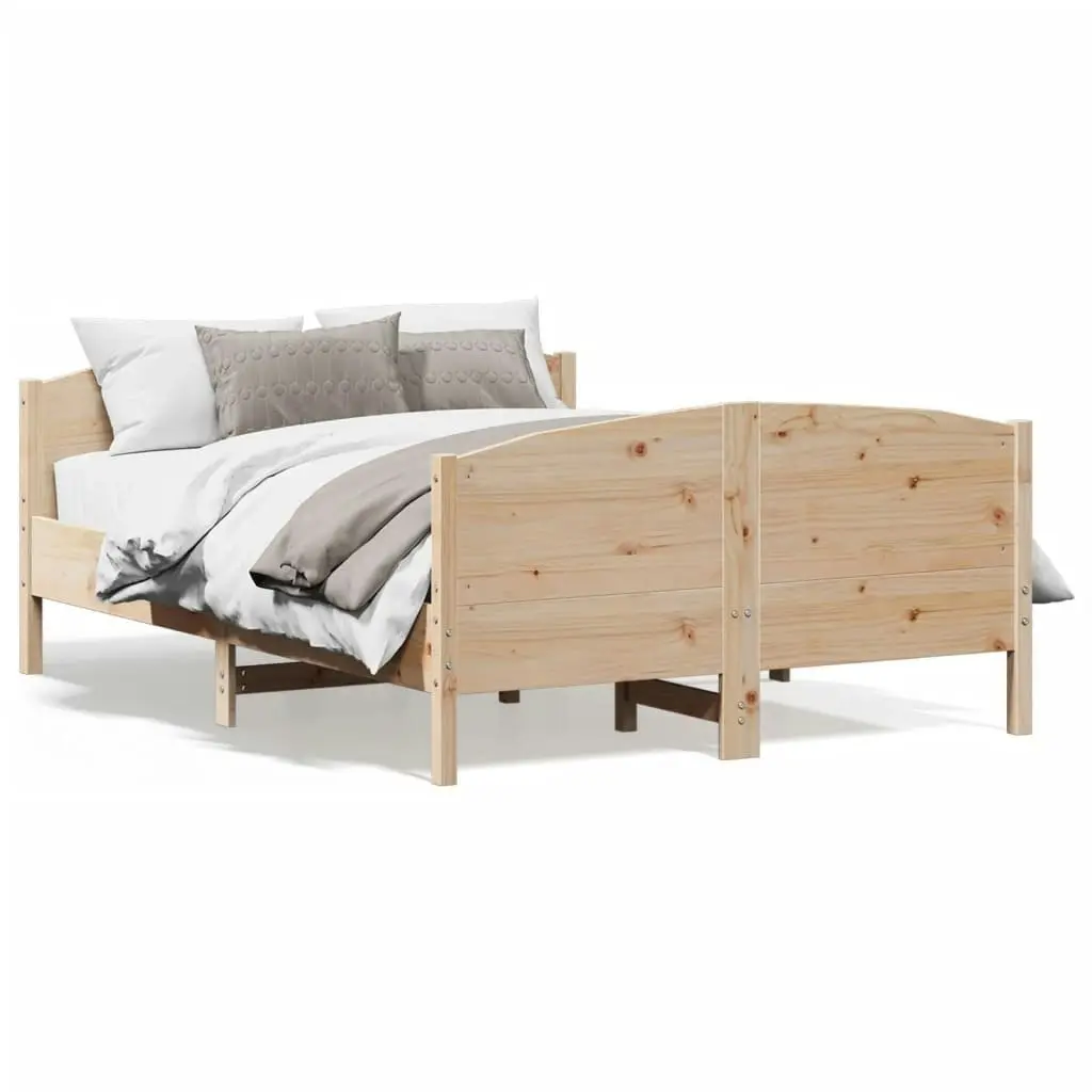 Bed Frame with Headboard 150x200 cm Solid Wood Pine 3216170