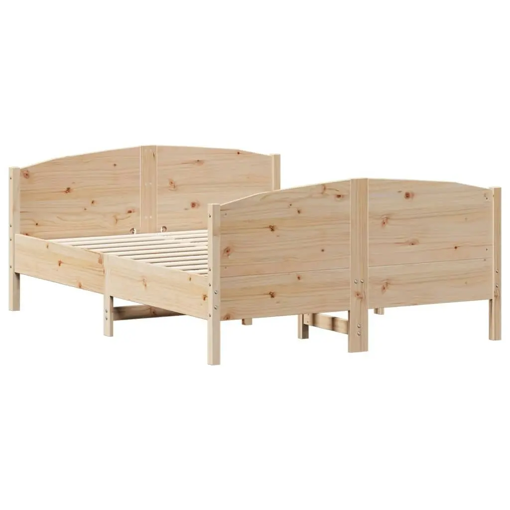 Bed Frame with Headboard 150x200 cm Solid Wood Pine 3216170