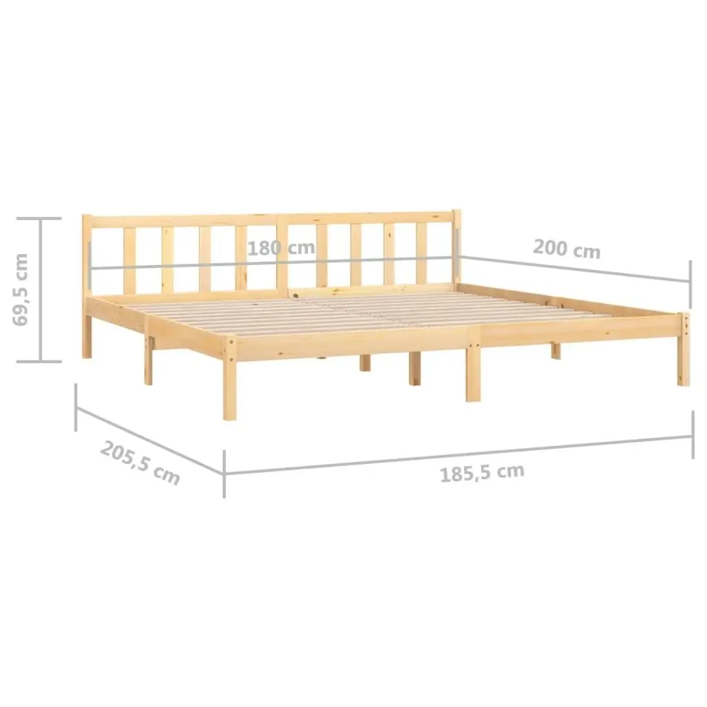 Bed Frame without Mattress Solid Wood 183x203 cm King 810097