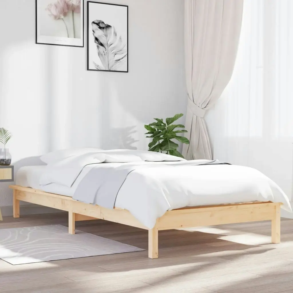 Bed Frame without Mattress 90x190 cm Solid Wood 820571