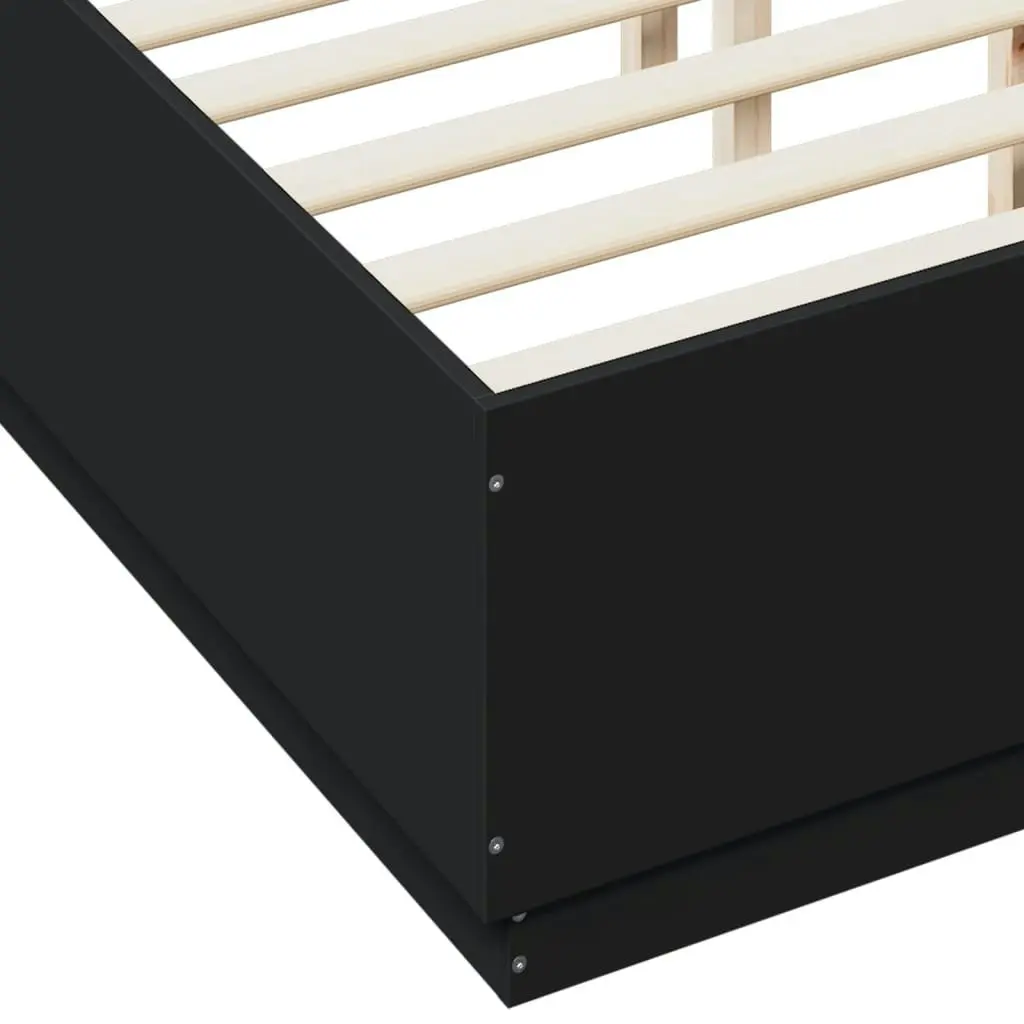 Bed Frame Black 135x190 cm Engineered Wood 3209738