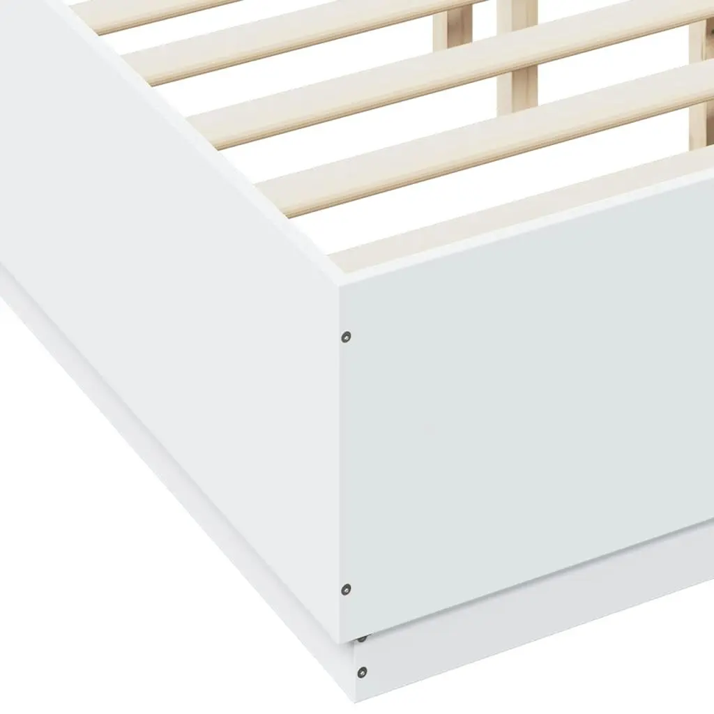 Bed Frame White 135x190 cm Engineered Wood 3209737