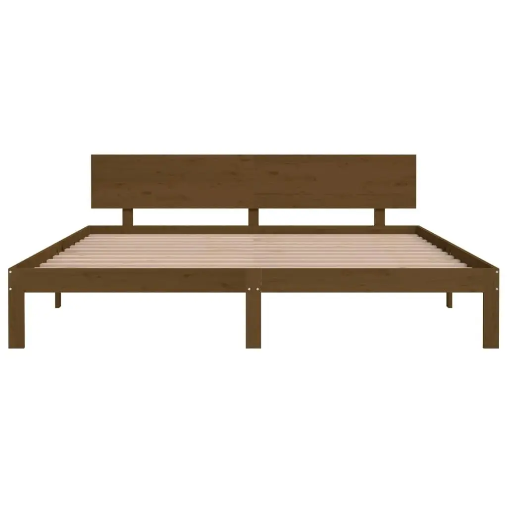 Bed Frame Honey Brown 183x203 cm King Size Solid Wood 810513