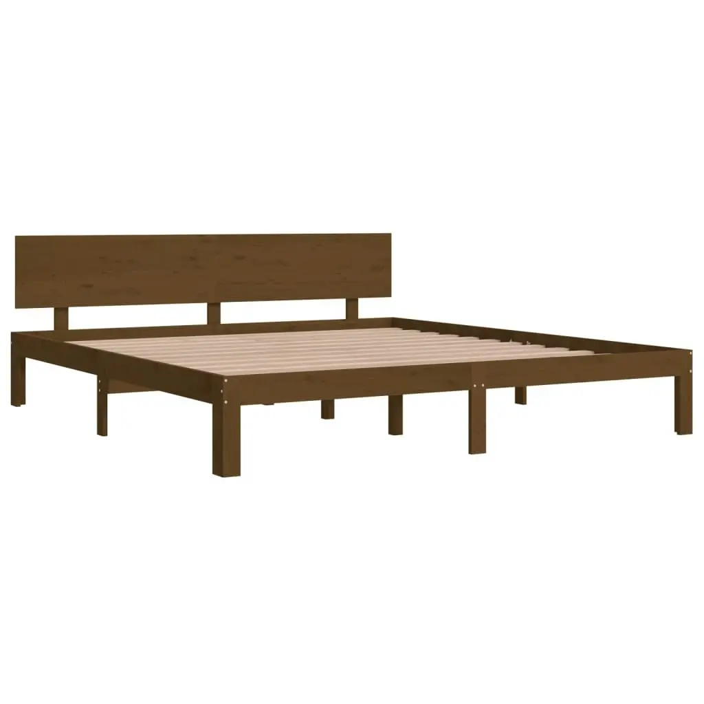 Bed Frame Honey Brown 183x203 cm King Size Solid Wood 810513