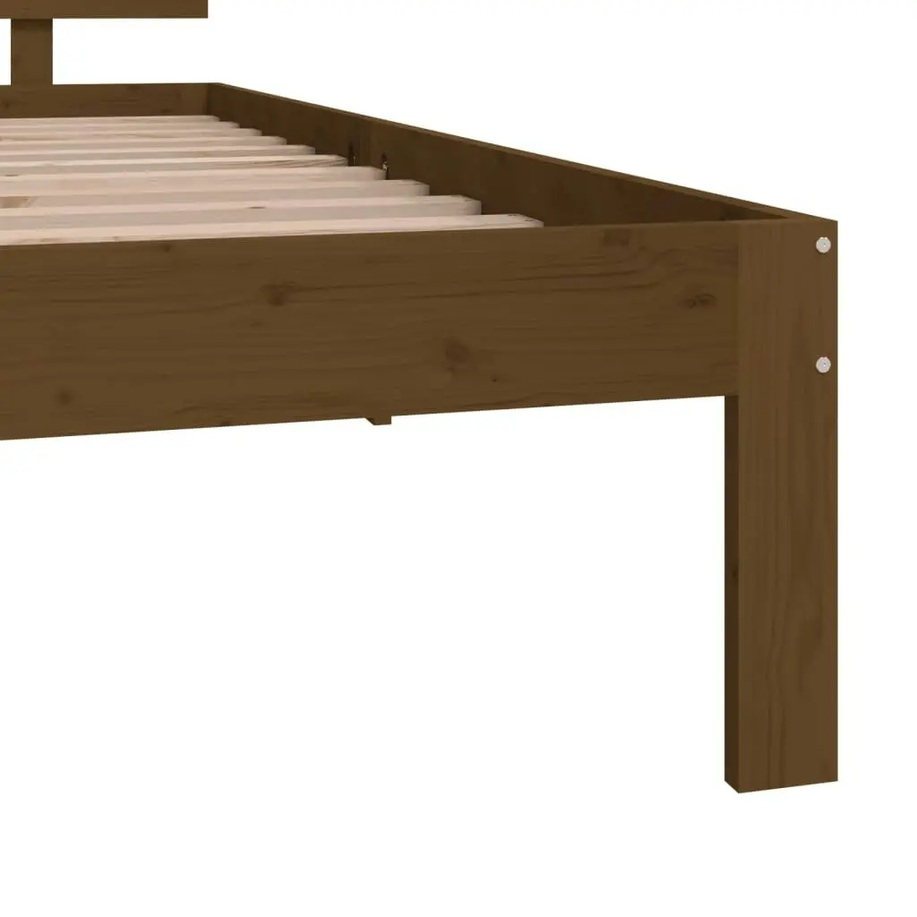 Bed Frame Honey Brown Solid Wood 92x187 cm Single Size 810463